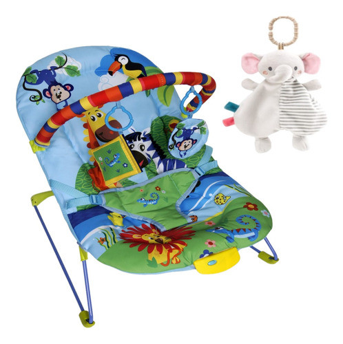 Color Baby Kit Musical Vibrating Rest Chair Blue + Elephant Plush Color Baby Kit Musical Vibrating Rest Chair Blue + Elephant Plush