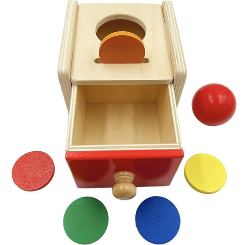 Dailyfunn Montessori Toys Coin＆Ball 2-in-1 Drop Box Object Permanence Box for Infant Baby Preschooler 6-24 Months並行輸入 : Dailyfunn Montessori Wooden Farm Toys for Babies