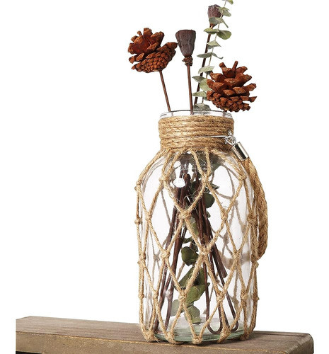Rustic Hanging Mason Nautical Jar Vase - Thumbnail 5