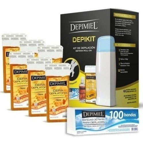 Depimiel Kit Depilatory Depikit Roll-On Wax 100 Strips