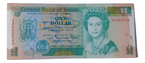 Belize Dollar Bill 1990 Uncirculated 51 Rare - Main Image