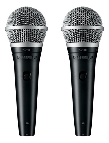 Shure PGA48-XLR Dynamic Cardioid Vocal Microphone Kit (2 Units)