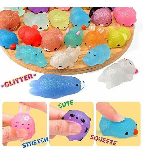 Orwine 28pcs Mochi Squishy Toys Second Generation Glitter M