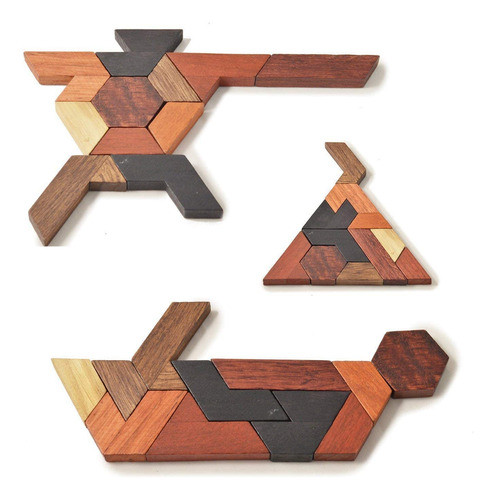 KINGZHUO Hexagon Tangram Classic Wooden Puzzle