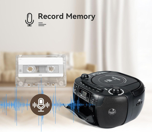 Retekess TR621 CD and Cassette Player with USB Radio and