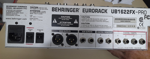Behringer Consola UB1622FX-Pro 12 Canales