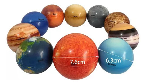 Planet Balls Para 10 Peças Children Eight Planets Sponge Bouncy Ball