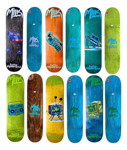 Milk Skateboards Shape Milk Abdução Green Verde Lixa Nacional