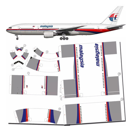 Boeing 777 200 Malaysia Airlines El Avion Que Desaparecio Papercraft 