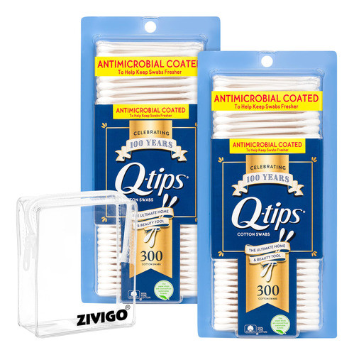 Zivigo Cotton Swabs Q Tips, 300 Count, 100% Cotton, Pack