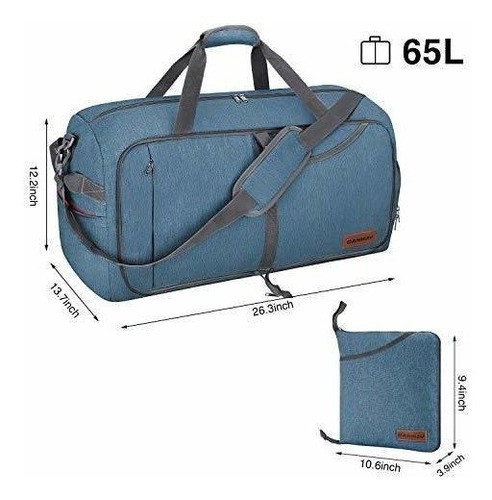 canway 65l travel duffel bag Bag, Foldable Weekender with Shoes Compartment for Men Women Water-proof & Tear Resistant including clothing Cshidworld Large 65L Foldable Waterproof