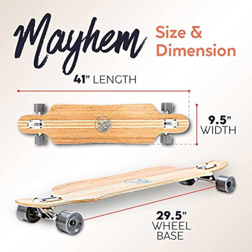 White Wave Bamboo Longboard Skateboard