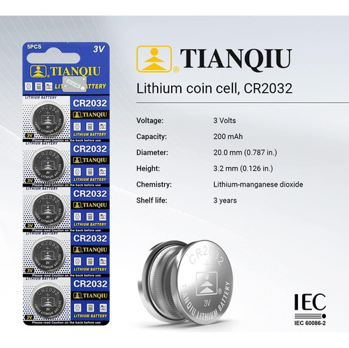 CR2032 Battery 3V Lithium Battery Coin Button Cell 10 Count [5-Year Warranty CR2032 Battery 3V Lithium Battery Coin Button Cell 10 Count [5-Year Warranty