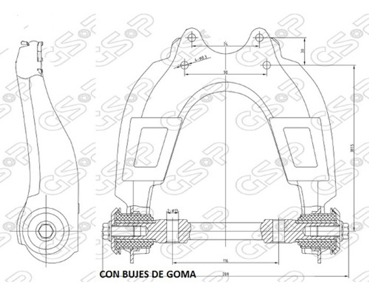 ZxAuto Upper Frame with Ball Joint for Grand Tiger 06-10
