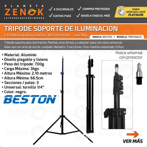 Beston Tripod Lighting Support Photography LED Ring Light Stand