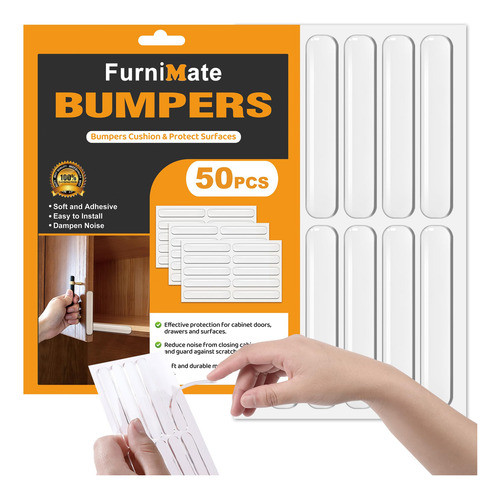 Furnimate 50 Door Slam Silencer Stoppers Transparent Self-Adhesive