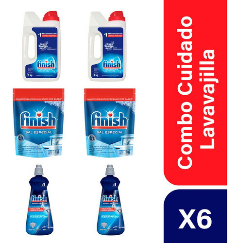 Finish Dishwasher Care Kit Rinse Aid Salt Powder Detergent