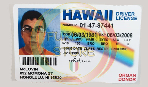 McLOVIN Driver's License from the Movie Superbad