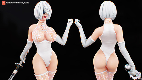 Dimension 3D Sexy 2B V3 Figure from Nier Automata - 3D Printed Dimension 3D Sexy 2B V3 Figure from Nier Automata - 3D Printed
