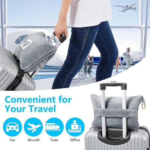 LOMEE Premium Travel Blanket for Airplane, Soft Pillow for Blanket