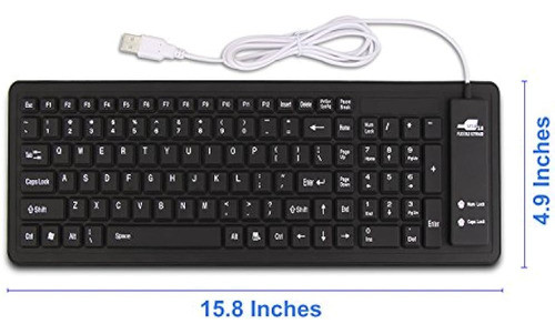 sungwoo Foldable Silicone Keyboard USB Wired Waterproof Rollup Keyboard for PC Notebook Laptop (Black+Grey) : sungwoo Foldable Silicone Keyboard USB Wired