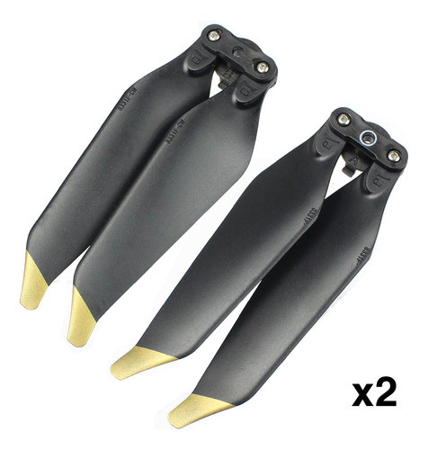 2 Pairs 8331F Low-Noise Propellers – For DJI Mavic Pro & Pro Platinum, Black/Gold