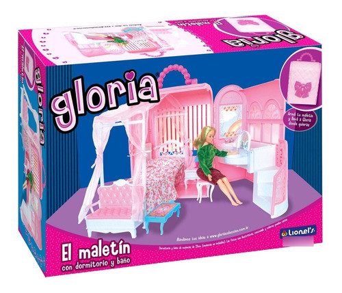 Gloria Doll Bedroom and Bathroom Dollhouse Furniture Set