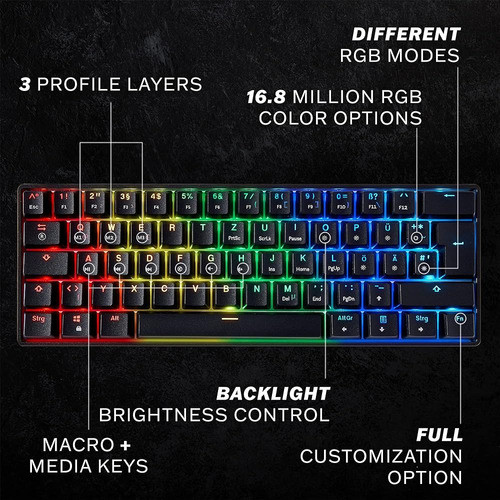 Mizar Mechanical Gaming Keyboard MZ60 Luna | 60% Keyboard