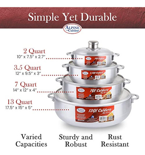 Alpine Cuisine Cast Aluminum Dutch Oven Set - Main Image