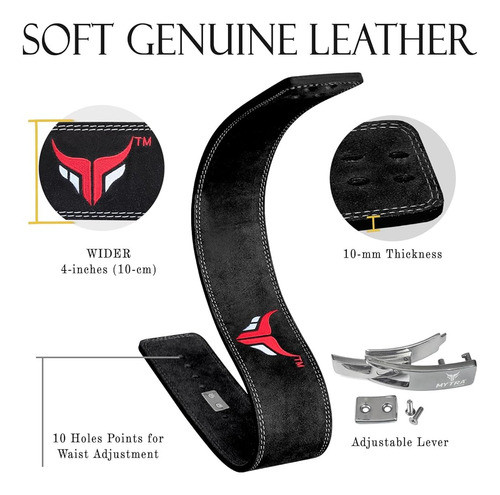 Mytra Fusion Power Lifting Belt With Lever Buckle – Gym Back Support For Men
