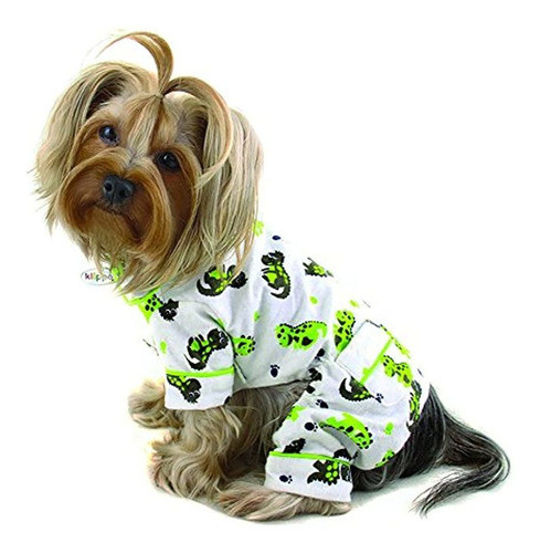 Klippo DogPuppy Playful Dinosaur Flannel Pamajas Bodysuit Coverall