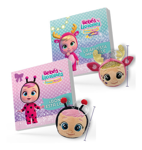 Clarín Llaveros Peluches Squishy Bebes Llorones Set Rosie Y Lady