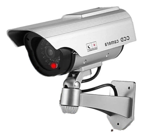 Maclean Telecamera Finta IR9000 Con LED Rosso, Dummy CCTV Antintrusione Per Interni/Esterni, Argento