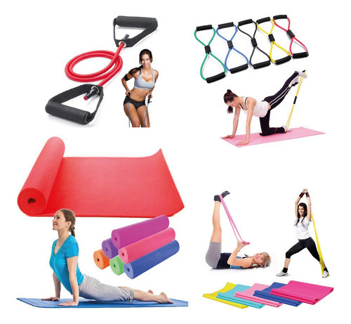 Pilates Resistance Band And Yoga Mat Sportex Fitness Pilates Yoga