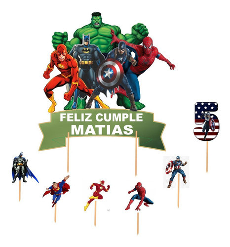 Diseños Fely Avengers Super Heroes Cake Topper