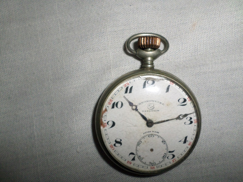 Election Antique Pocket Watch Chronometre 16 Rubis Functioning