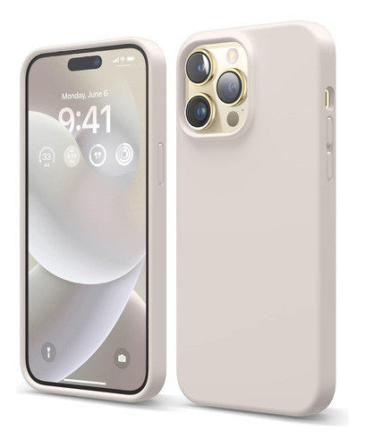 Funda Silicona Compatible iPhone 14 Pro Max. Color Piedra. 0