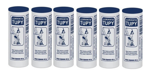 6 Corante Tupy, Tinta Tintura Tingir Roupa Azul Marinho 0