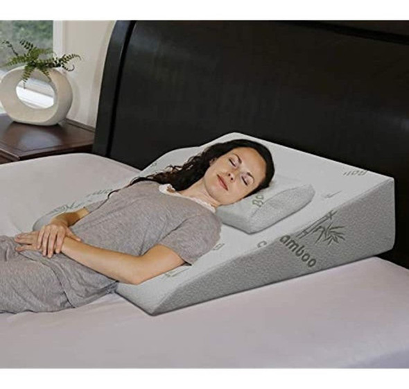 Intevision Extra Large Foam Bed Wedge Pillow (33  X 30.5  X 0