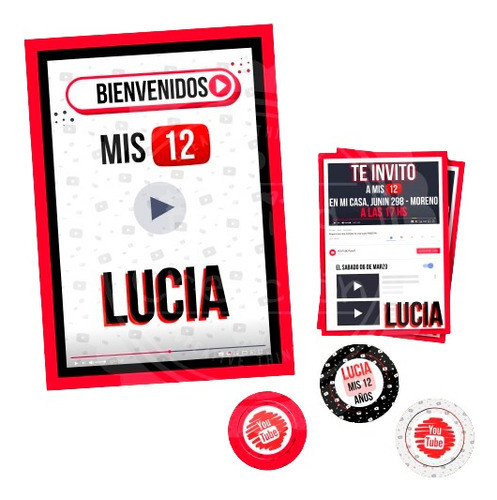Kit Imprimible Youtube - Deco/ Candy Bar - 0