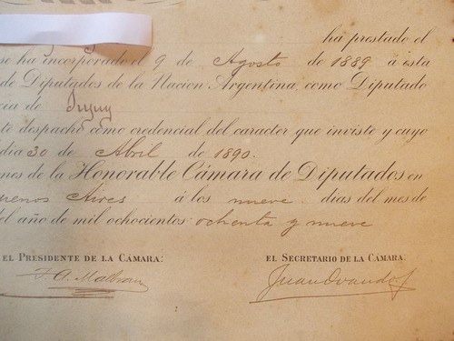 43-nombram. Camara Diputado Nacion X Pcia. Jujuy Año 1889 1
