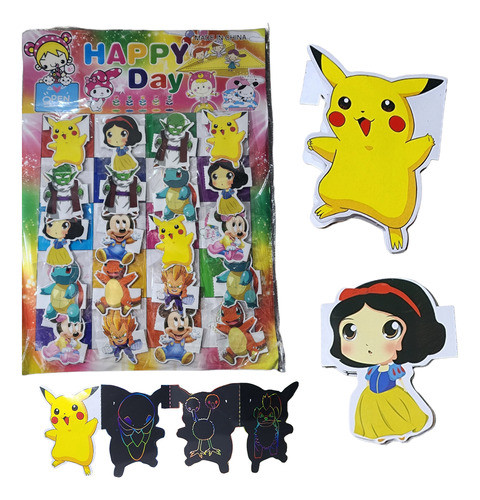 12 Libro Para Pintar Y Raspar Personaje Juguete Piñata 0