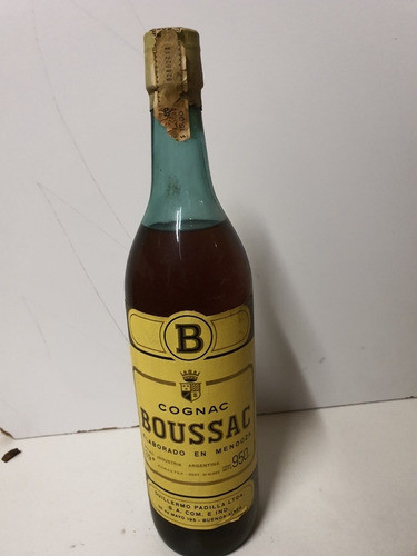 Antigua Botella Llena De Cognac Boussac 1
