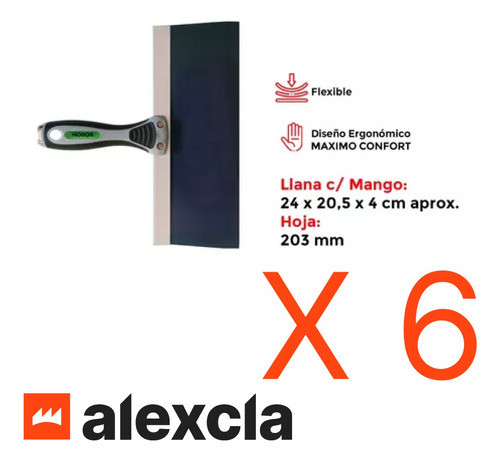 Llana Hoja Aleacion De Acero Al Carbono 203mm Boron Pack X 6 1