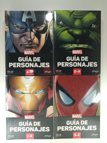 Lote 4 Libros + Puzzle Marvel Hulk Ironman Spiderman America 1