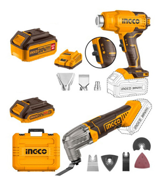 Kit 20v Pistola De Calor  Herramienta Multifuncion Ingco Cos 0