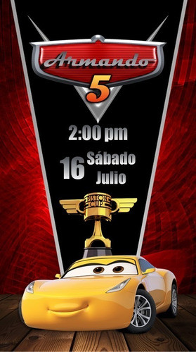 Video Tarjeta Invitación Digital- Cars 1 1