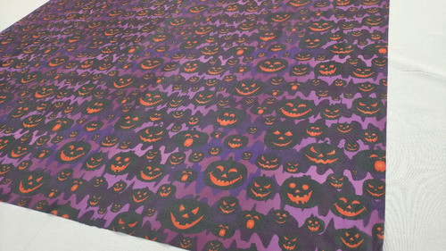 Tela Disfraz Decoración Halloween 1,5ancho Calabaza Estampad 1