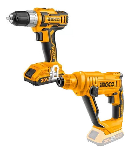 Kit Atornillador Ingco 20v S/percutor + Rotomartillo Multius 0