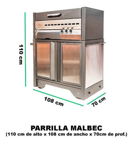 Funda Parrilla Malbec Impermeable Tromen Lona Pesada Gruesa 1